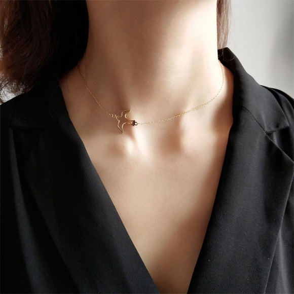 Чокер ланцюжок на шию з кулоном Горлиця Чокер ланцюжок на шию з кулоном Горлиця