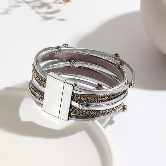 Женский кожаный браслет Линия Блеска