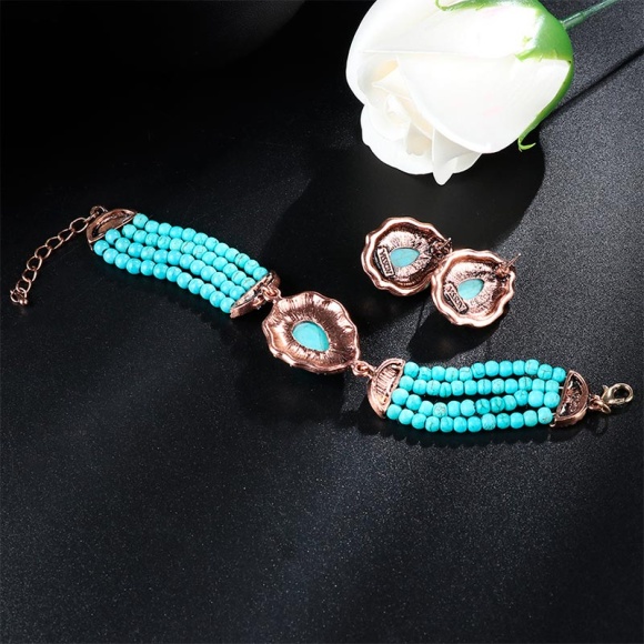 Набір біжутерії у східному стилі бірюза