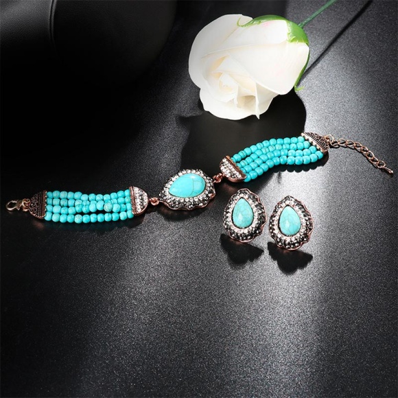 Набір біжутерії у східному стилі бірюза