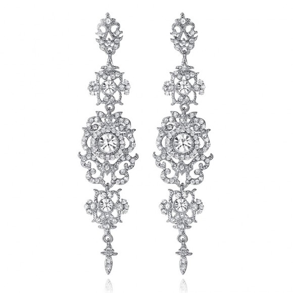 Серьги люстры Беатрис с кристаллами сваровски