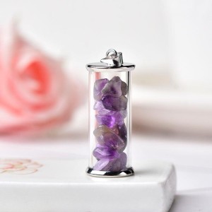 Кулон Аметист крошка на чёрном шнурке