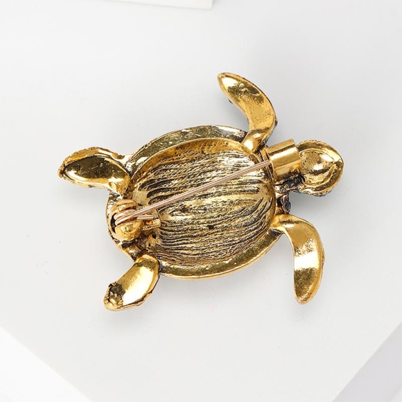 Брошь черепашка коричневый Брошь черепашка коричневый