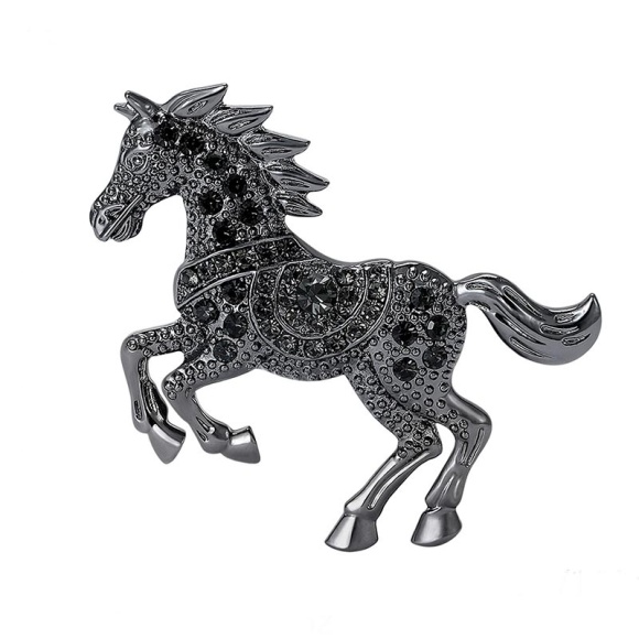 Брошка грайливий Кінь чорний мікс. Символ 2026 року Брошка грайливий Кінь чорний мікс. Символ 2026 року
