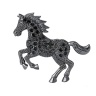 Брошь игривая Лошадь черный микс. Символ 2026 года