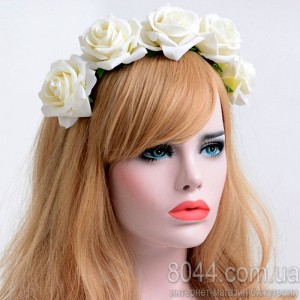 Обруч для волосся (вінок на голову) з трояндами