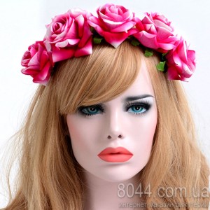 Обруч для волосся (вінок на голову) з трояндами