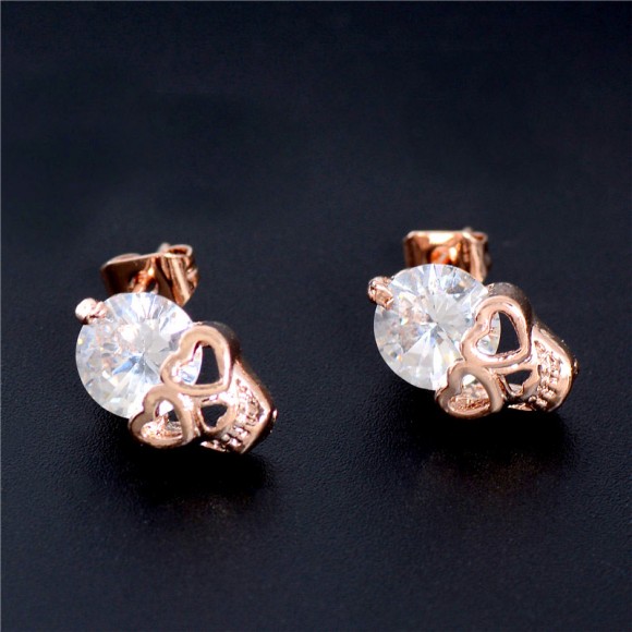 Сережки гвоздики Череп із кристалом Сережки гвоздики Череп із кристалом