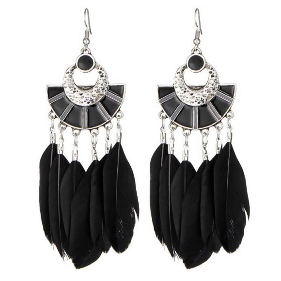 Серьги перья Этно стиль