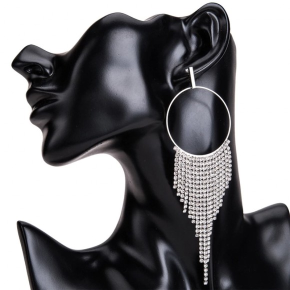 Сережки каблучки Кристальна доріжка