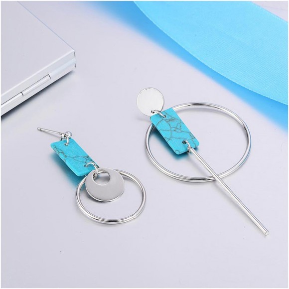 Серьги Геометрия с бирюзой Серьги Геометрия с бирюзой