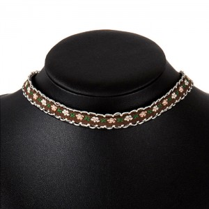 Кожаный чокер Artilady бохо цветок