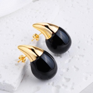 Серьги капля черный микс Серьги капля черный микс