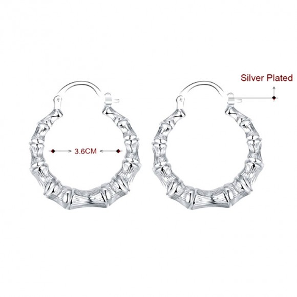 Сережки каблучки Бамбук посріблені Сережки каблучки Бамбук посріблені