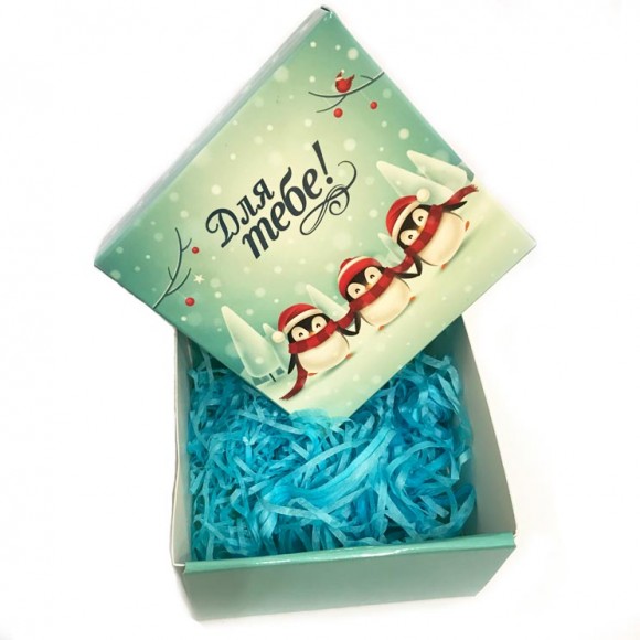 Подарункова коробка з пінгвінами для тебе Подарункова коробка з пінгвінами для тебе