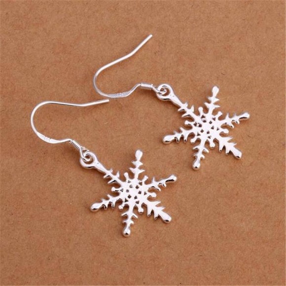 Новорічні сережки Сніжинки