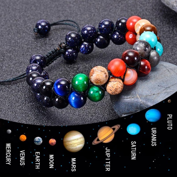 Браслет из натуральных камней Сила планет на затяжке шамбала Браслет из натуральных камней Сила планет на затяжке шамбала