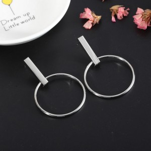 Сережки кільця Round Geometric