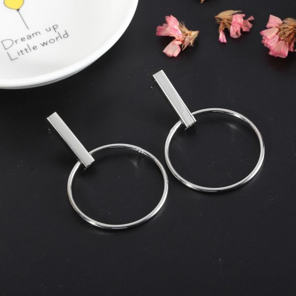 Сережки кільця Round Geometric