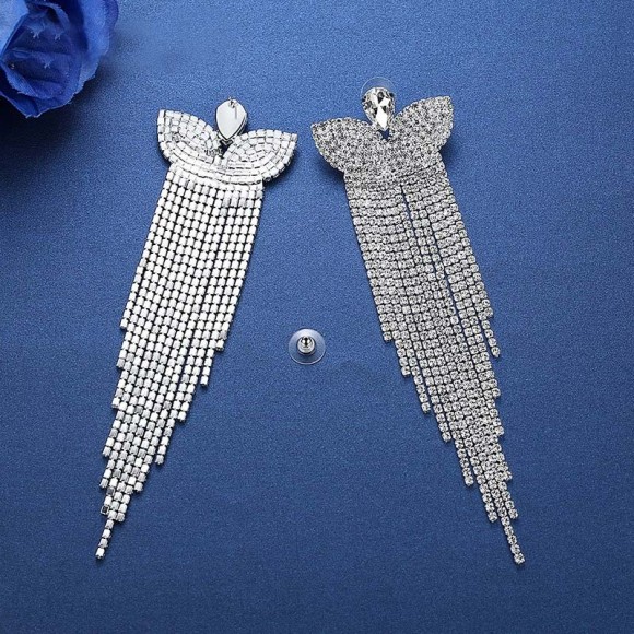 Вечерние длинные серьги Бабочка