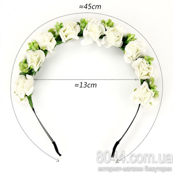 Обруч для волосся (вінок на голову) з квітами Троянди Обруч для волосся (вінок на голову) з квітами Троянди