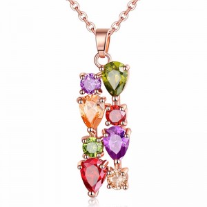 Кулон с цепочкой Multicolor Zircon