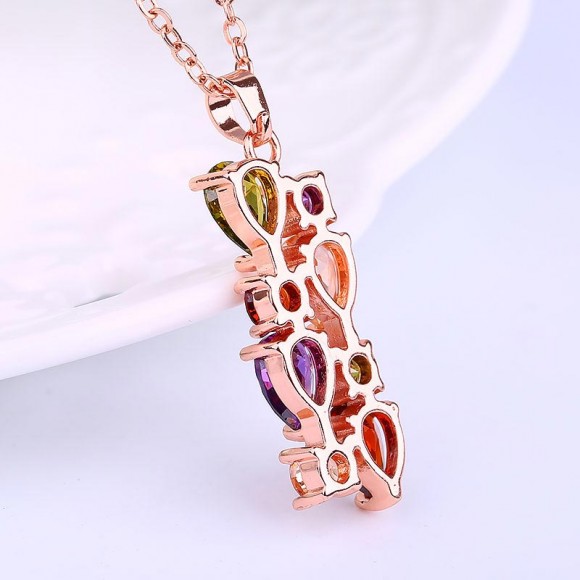 Кулон з ланцюжком Multicolor Zircon