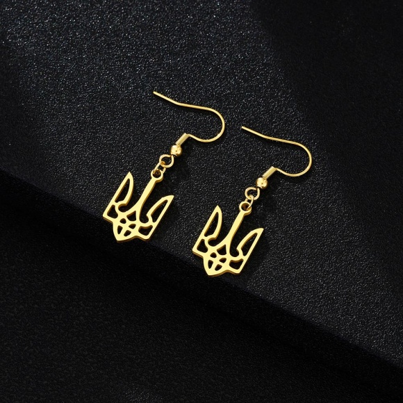 Серьги подвески из нержавеющей стали Герб Украины