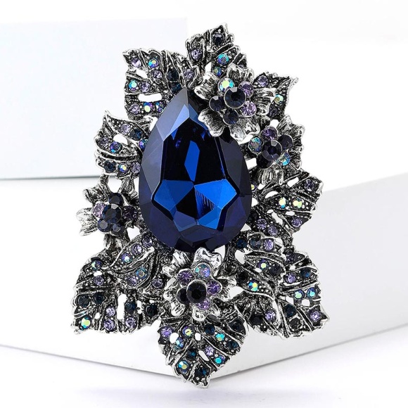 Брошка розкішна композиція Блу