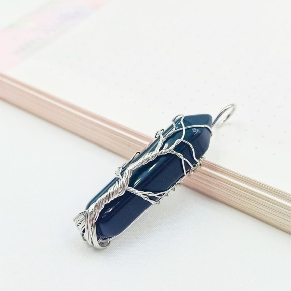 Кулон обсидіан плетіння Кулон обсидіан плетіння