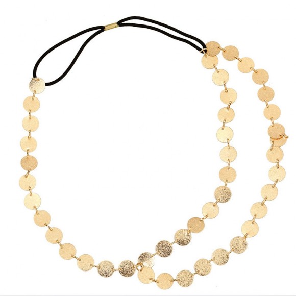 Ободок для волос Монетка золотистый