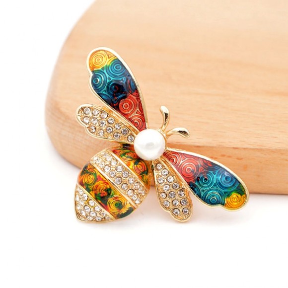 Брошь Разноцветная Пчела