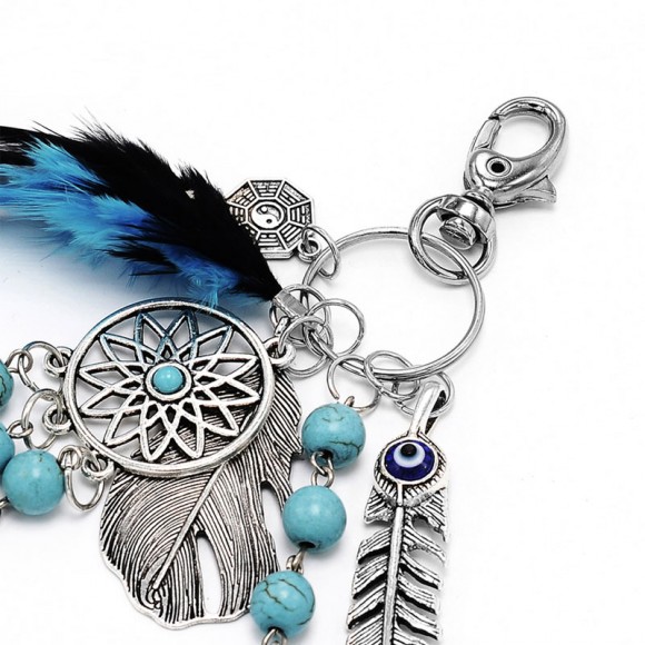 Брелок для ключей Ловец снов с бирюзой