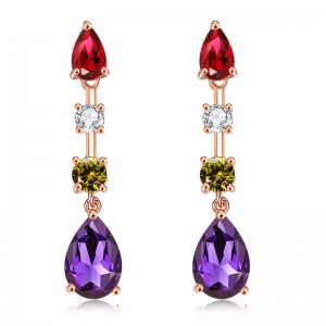 Длинные серьги с камнями Luxury Colorful Длинные серьги с камнями Luxury Colorful