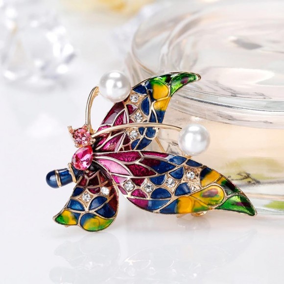 Брошь бабочка Бусины Брошь бабочка Бусины