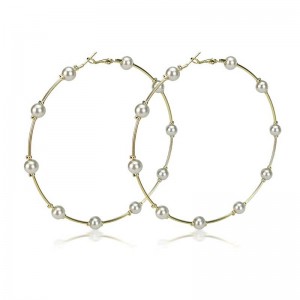 Сережки кільця з намистинами