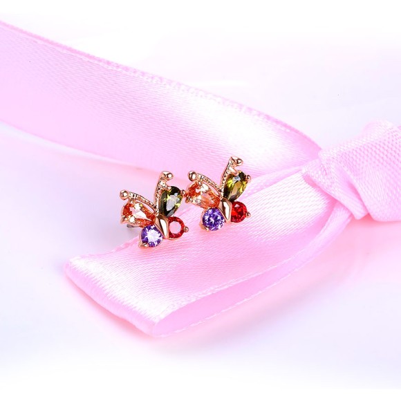 Серьги гвоздики Бабочка Colorful Butterfly