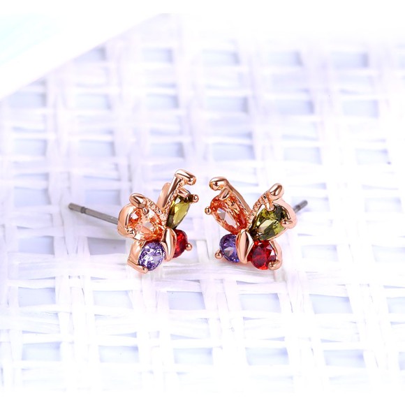 Серьги гвоздики Бабочка Colorful Butterfly