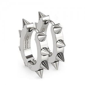 Сережки кільця зі сталі Spikes Шипи SSE-026
