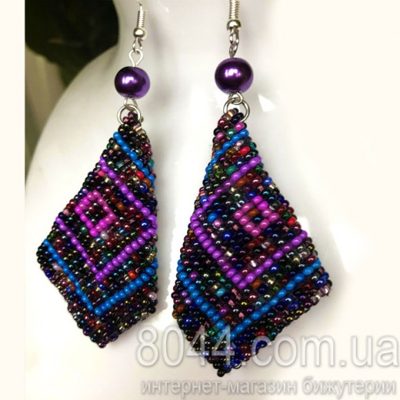 Сережки з бісеру Хустка