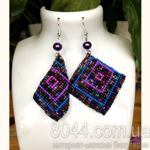 Сережки з бісеру Хустка