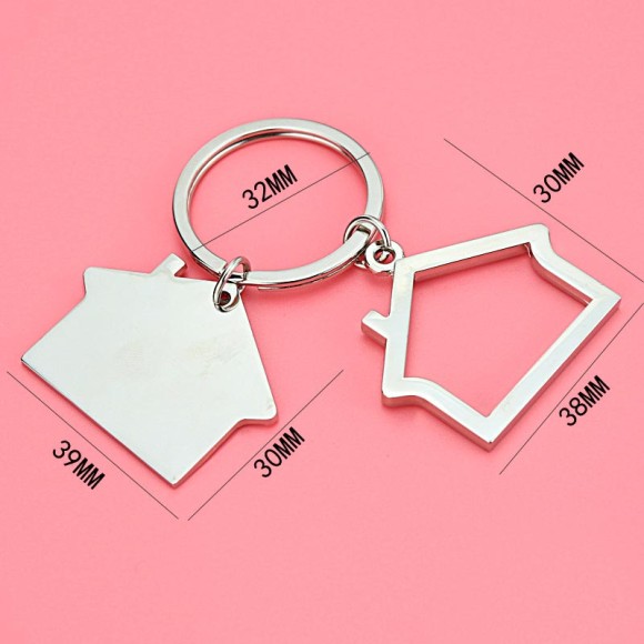 Брелок для ключей Дом серебристый