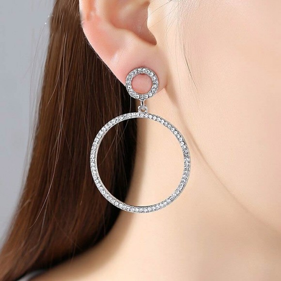 Серьги кольца с камнями Лори Серьги кольца с камнями Лори