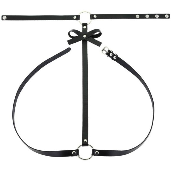 Шкіряний чокер з поясом на тіло Бант Шкіряний чокер з поясом на тіло Бант