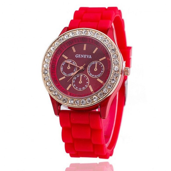 Часы Geneva с силиконовым ремешком Crystal Часы Geneva с силиконовым ремешком Crystal