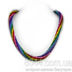 Кольє джгут з бісеру Веселка