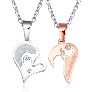 Парний кулон для закоханих Серце зі сталі Парний кулон для закоханих Серце зі сталі