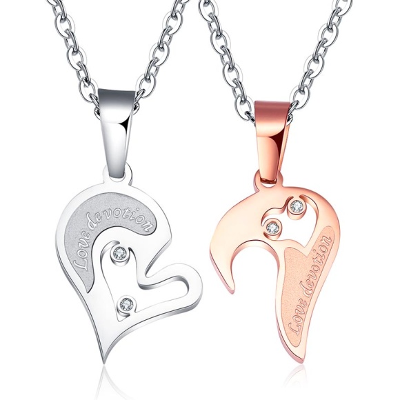 Парний кулон для закоханих Серце зі сталі