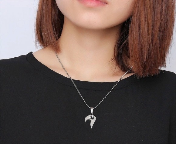 Парний кулон для закоханих Серце зі сталі