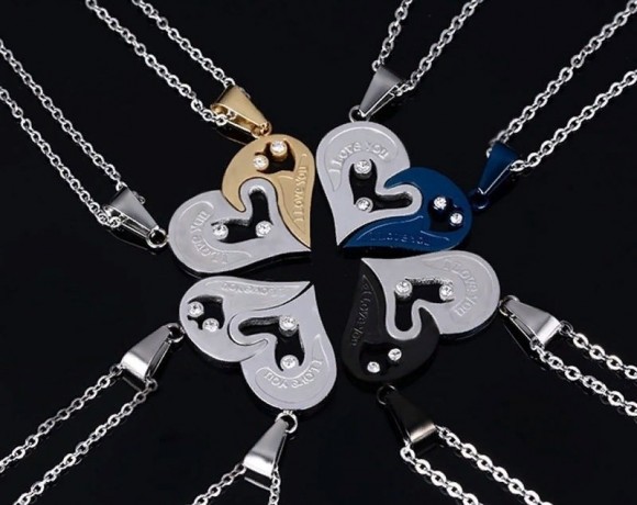 Парний кулон для закоханих Серце зі сталі